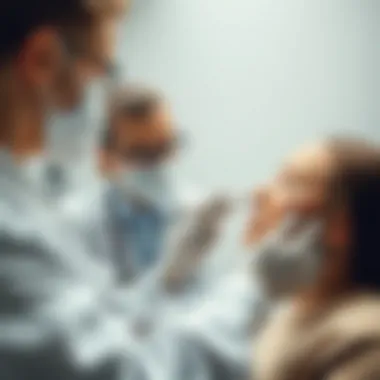 A dermatologist consulting with a patient about skincare treatments