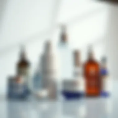 A variety of skincare products known for pore refinement