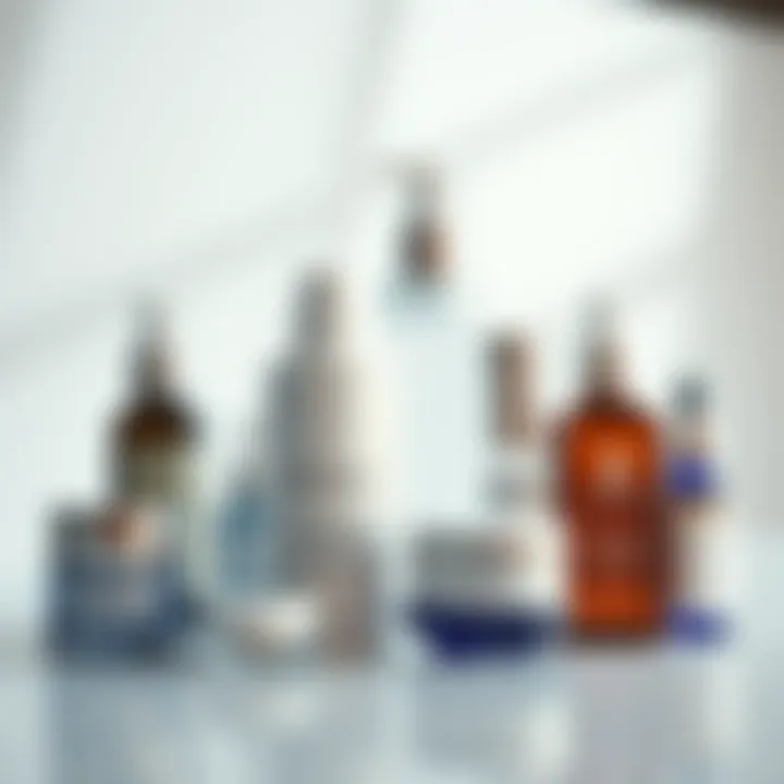 A variety of skincare products known for pore refinement