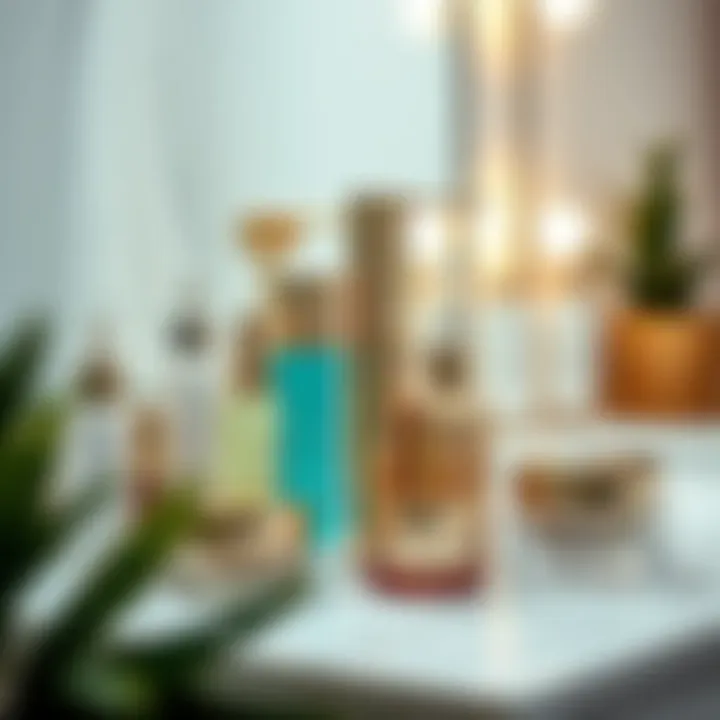 Skincare Products for Radiant Skin Elegant skincare products arranged on a vanity