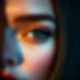 Close-up of a flawless eye makeup look