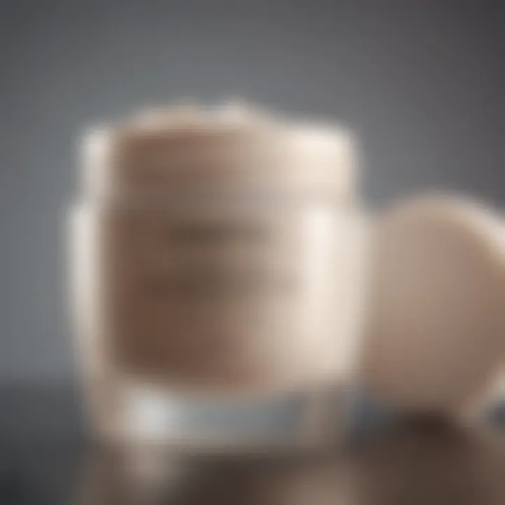 Close-up of a cream jar showcasing its texture and rich formulation