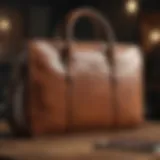 Elegant leather laptop bag with intricate stitching and modern design