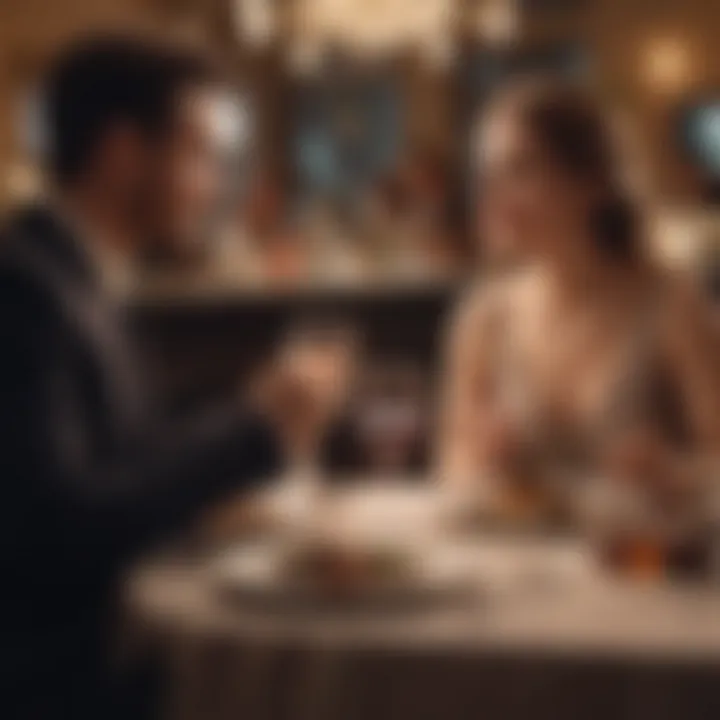 A couple enjoying a dinner date as a result of online matchmaking