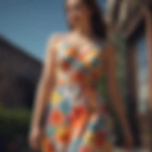 Elegant sundress highlighting vibrant summer colors