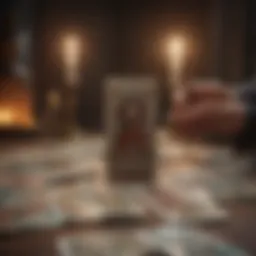 Artistic representation of tarot cards spread