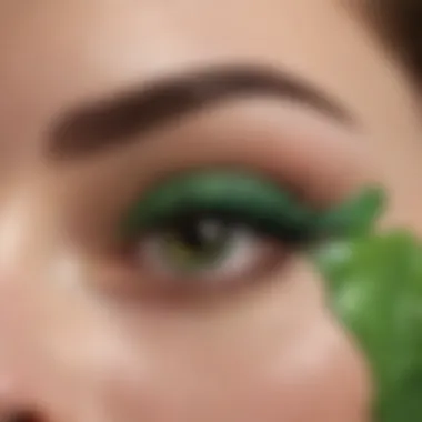 Green Liquid Liner on Artist's Palette A close-up of an artist’s palette featuring green liquid liner for makeup artistry