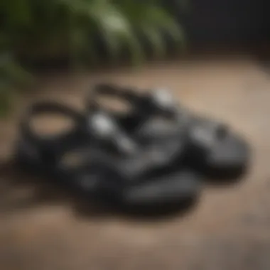Eco-Friendly Materials in Black Flat Sandals Sustainable materials used in the production of black flat sandals emphasizing eco-friendliness