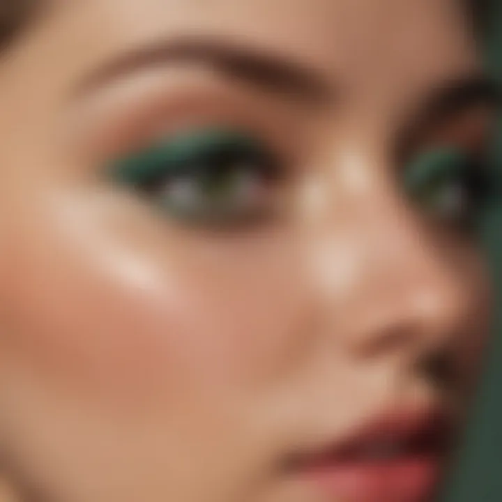 Close-up of vibrant green eyeshadow crayon against a neutral background