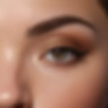 Close-up of expertly shaded eyebrows emphasizing contour