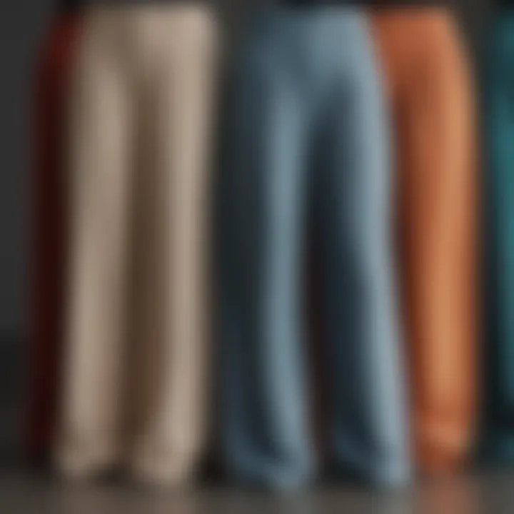 A variety of fabrics used for long flowy pants