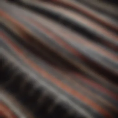 Close-up of fabric texture showcasing intricate stripes