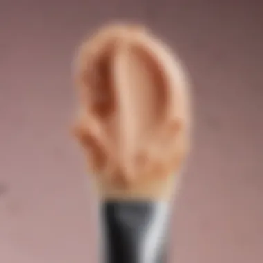 A close-up of BB cream on a makeup brush showing its smooth texture