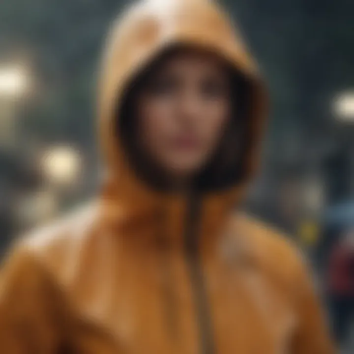 Comparative view of various rain jackets