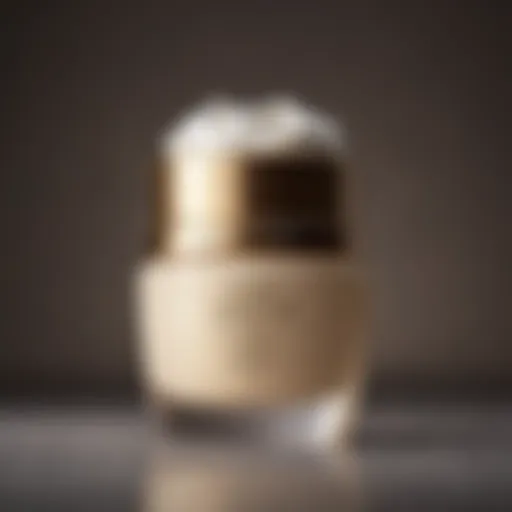 A close-up of a cream jar with a smooth texture
