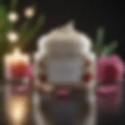 Luxurious face cream jar with floral accents