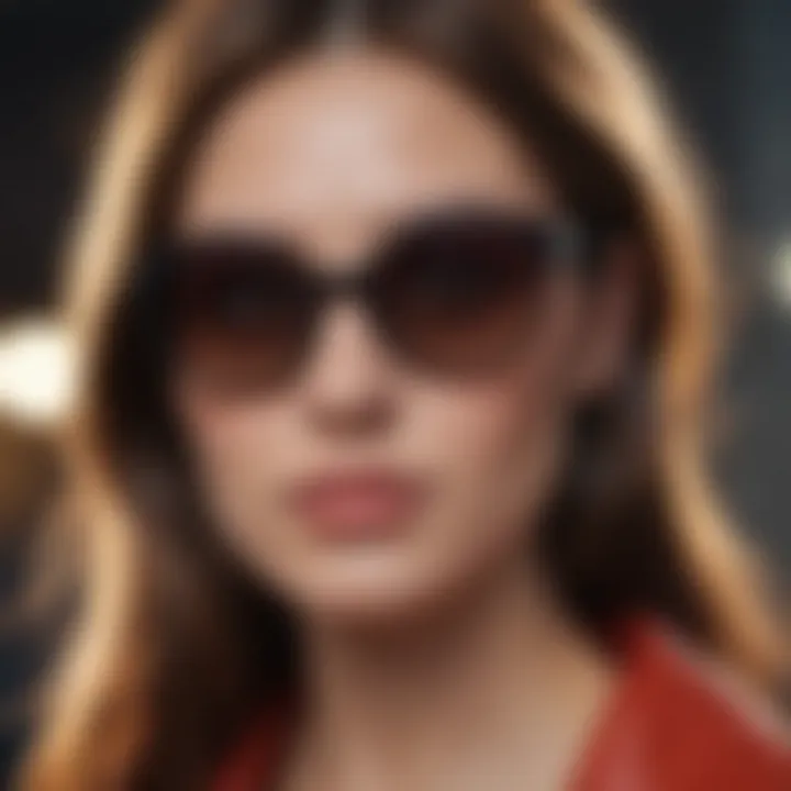 Oval face adorned with sunglasses that enhance its balanced proportions