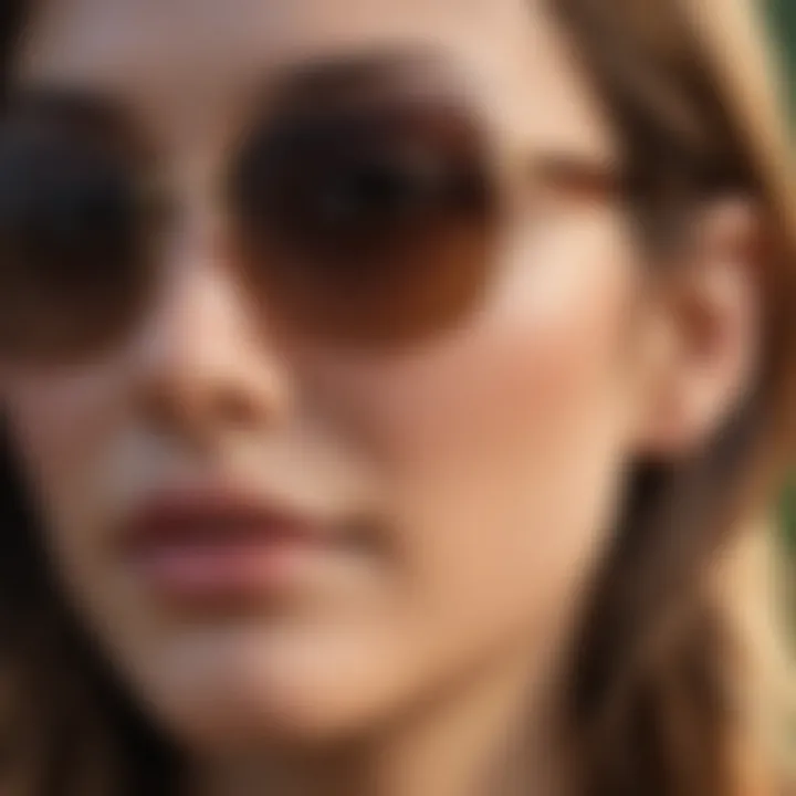 Square face wearing sunglasses that highlight angular features