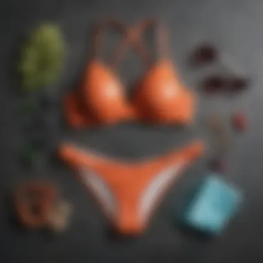 Flat lay of various bikini styles showcasing versatility