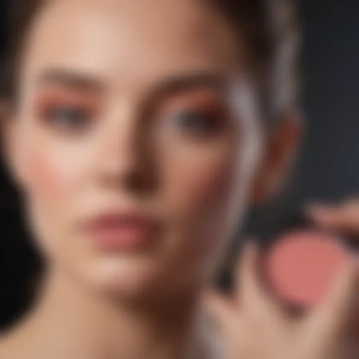 An artistic depiction of various application techniques for applying blush effectively.