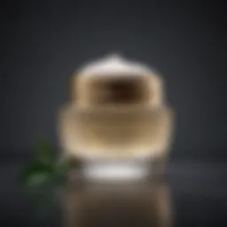 A luxurious eye cream jar with botanical ingredients