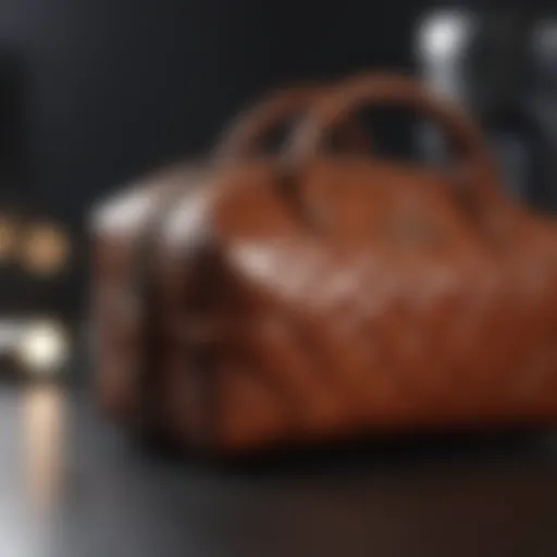 Luxurious leather makeup bag showcasing craftsmanship
