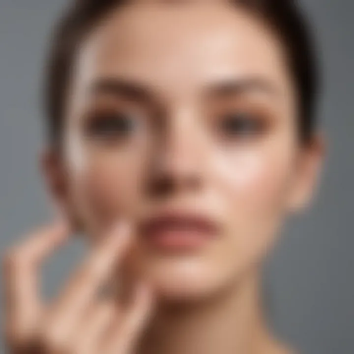 Woman applying skincare product to her face