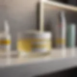 Sulfur ointment tub on a skincare shelf
