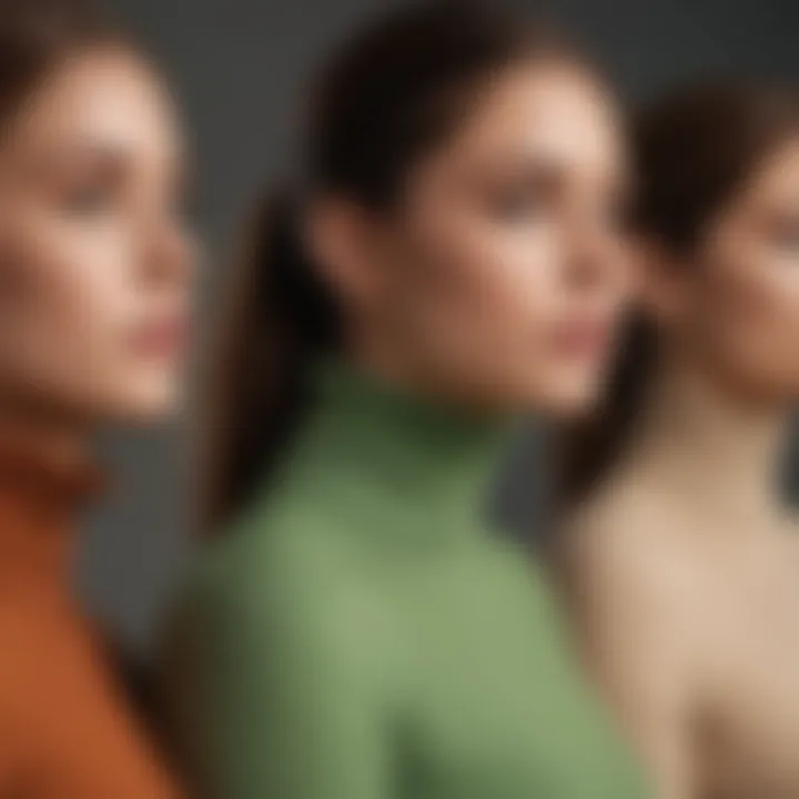 A diverse range of turtle neck styles suitable for different body types.