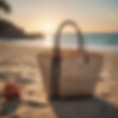 Beach Tote in Natural Environment Lifestyle shot featuring beach totes in a natural setting
