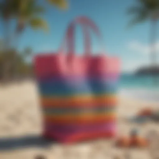 Stylish beach tote with vibrant colors