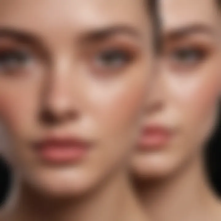 Comparison of blush on different skin types