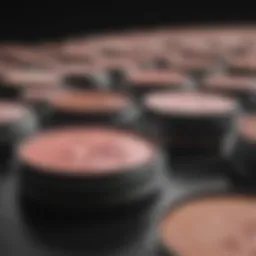Variety of blush formulas arranged aesthetically