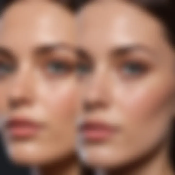 Before and after skin treatment results with retinol A