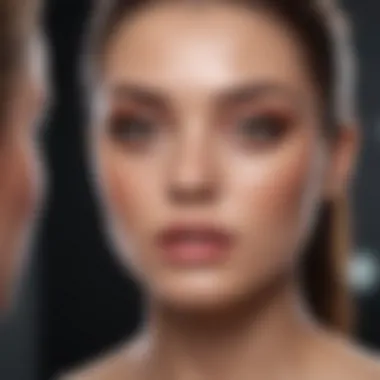 Innovative Makeup Techniques in Action A close-up of a makeup artist applying innovative techniques seen on YouTube