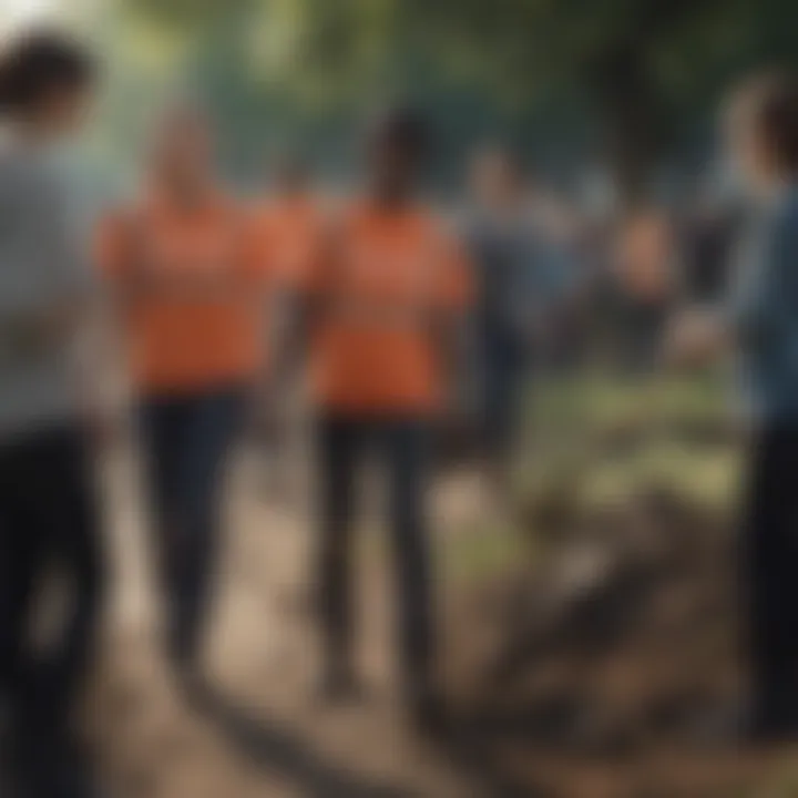 A group engaged in a community clean-up initiative