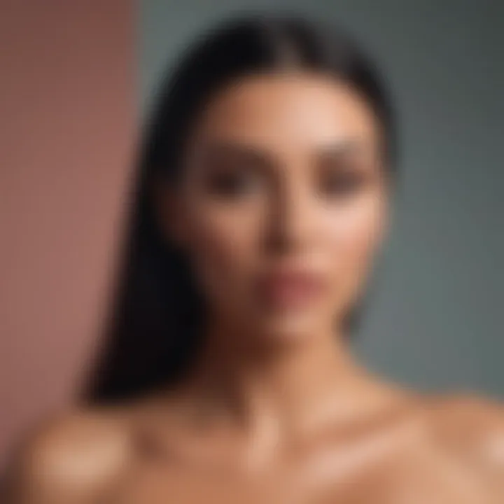 A model breaking traditional beauty norms while wearing Skims