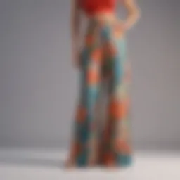 Elegant palazzo pants in a vibrant floral pattern.