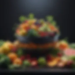 A colorful display of fresh fruits and vegetables