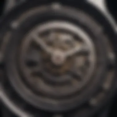 Close-up view of watch mechanics highlighting precision engineering.