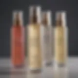 An array of natural toners in elegant bottles