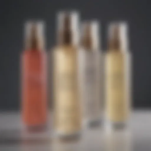 An array of natural toners in elegant bottles