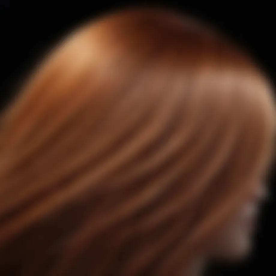Close-up of healthy, vibrant hair strands reflecting light