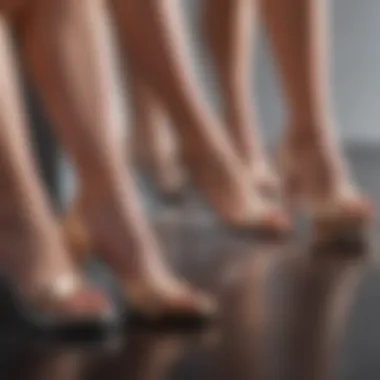 A visual comparison of different heel types suitable for plus size fashion.