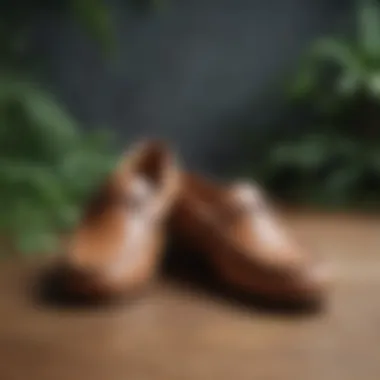 Eco-friendly soft loafers displayed with sustainable materials