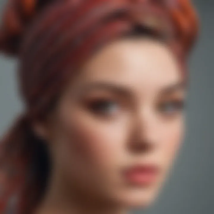 Close-up of fabric textures used in tube head wraps