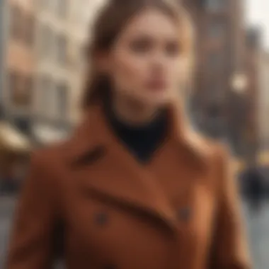 Elegant wool peacoat showcasing its classic design