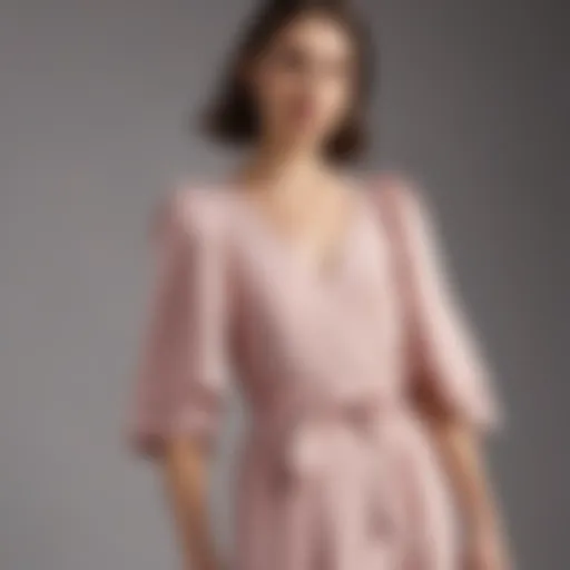 Elegant view of the Tie Sleeve Tiered Midi Dress showcasing its unique design and fabric drape
