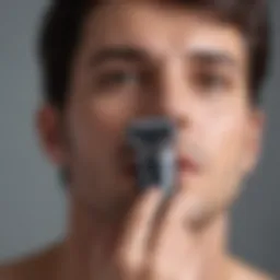 Close-up of a premium electric shaver designed for sensitive skin.