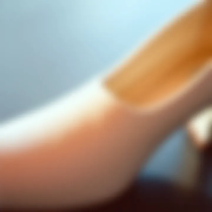 Textural Details of a White Shoe Close-up of a white shoe highlighting its texture